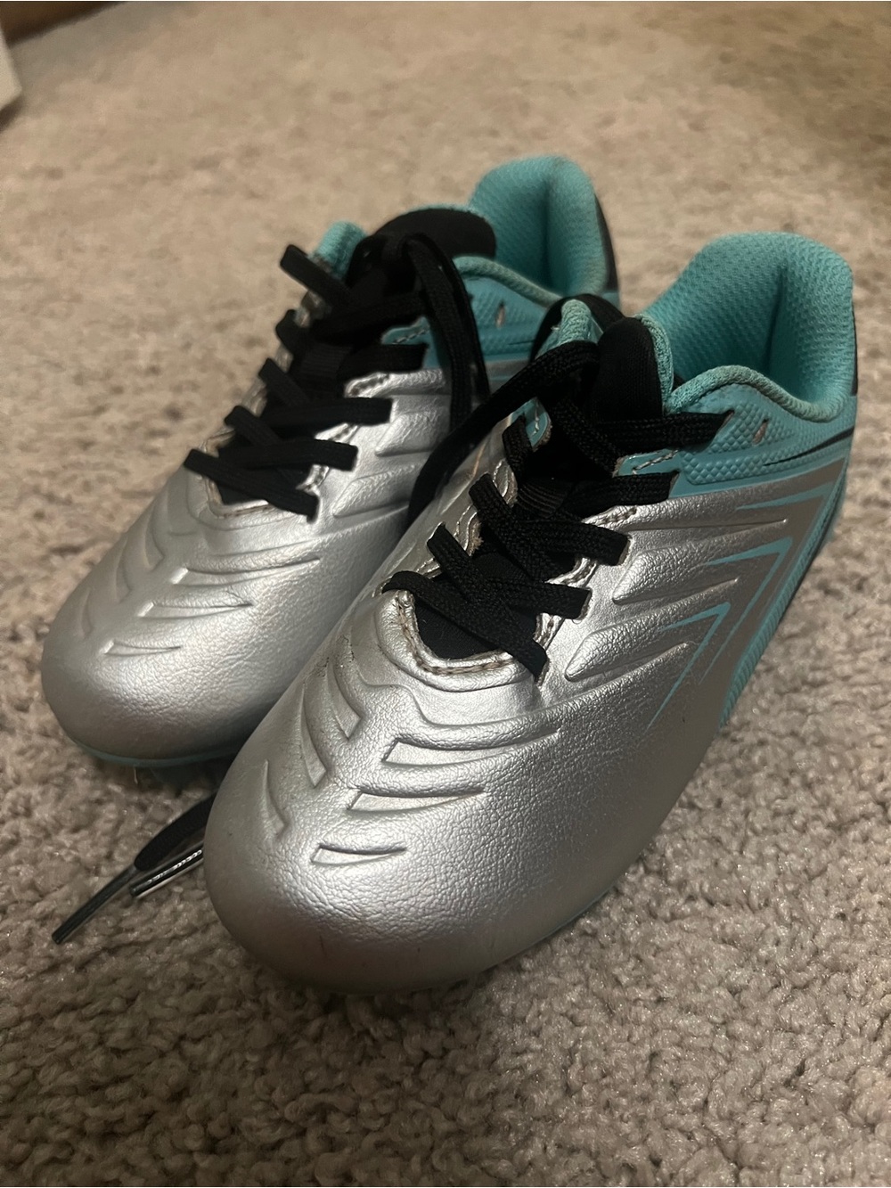 DSG Silver and Teal Kids Sneakers